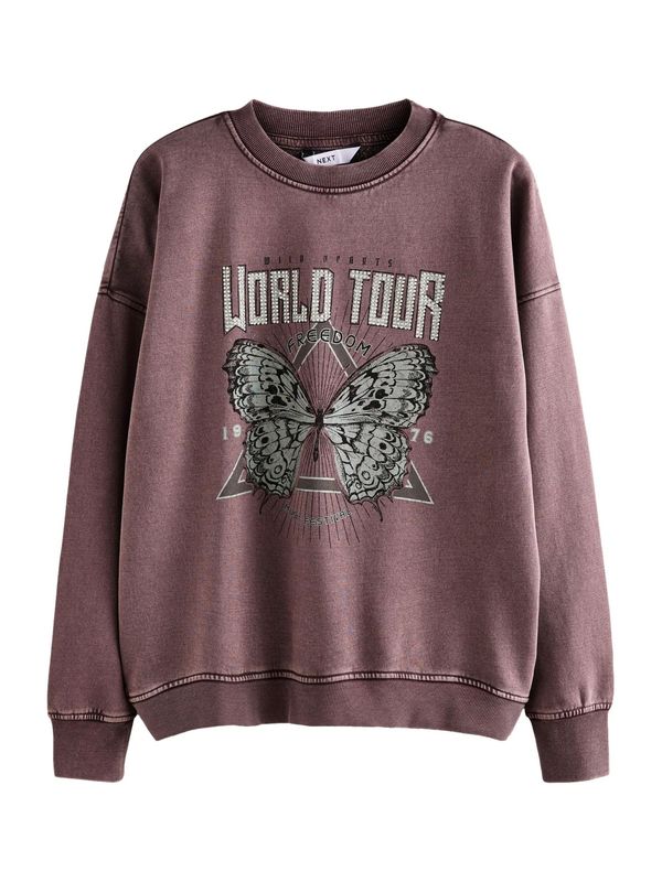Next Next Sweater majica  smeđa / crna / bijela