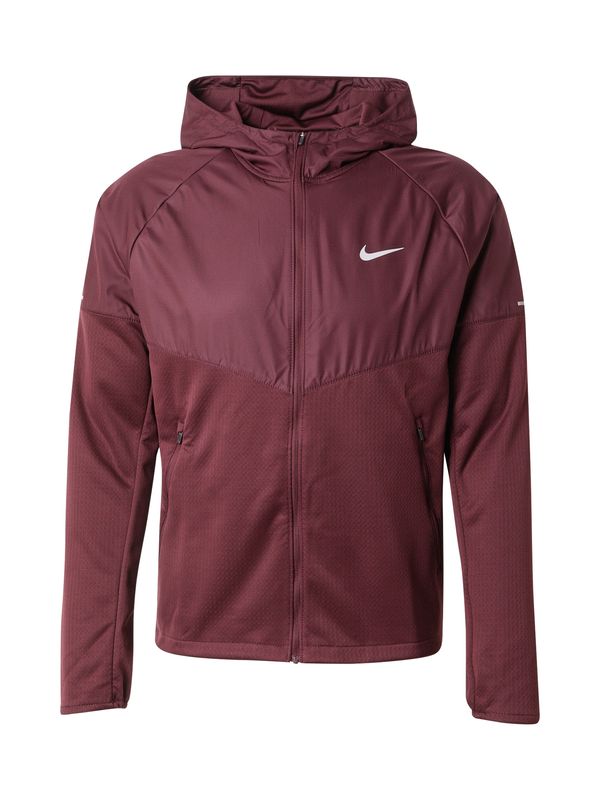 NIKE NIKE Sportska jakna 'Sphere Miler'  svijetlosiva / burgund