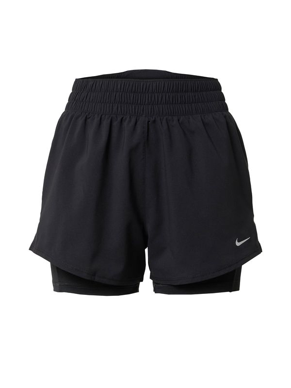 NIKE NIKE Sportske hlače  crna / srebro