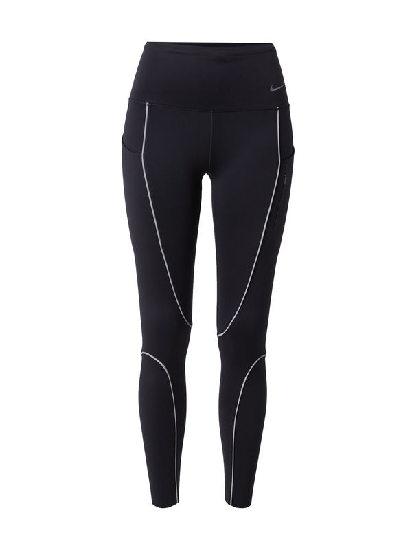 NIKE NIKE Sportske hlače 'Go'  crna / srebro