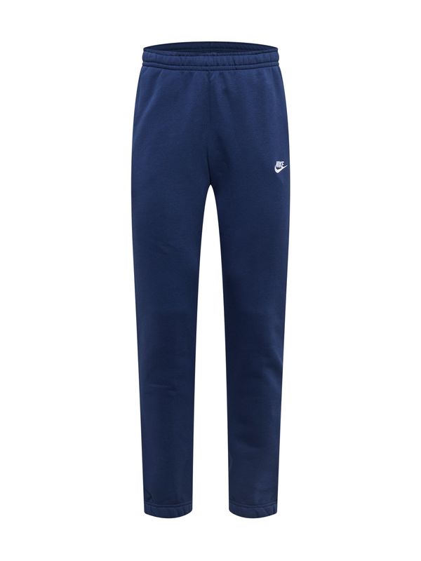 Nike Sportswear Nike Sportswear Hlače 'Club Fleece'  crno plava / bijela