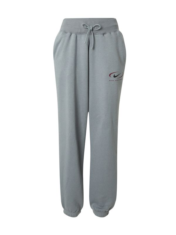 Nike Sportswear Nike Sportswear Hlače 'PHOENIX FLEECE'  dimno siva / boja vina / crna