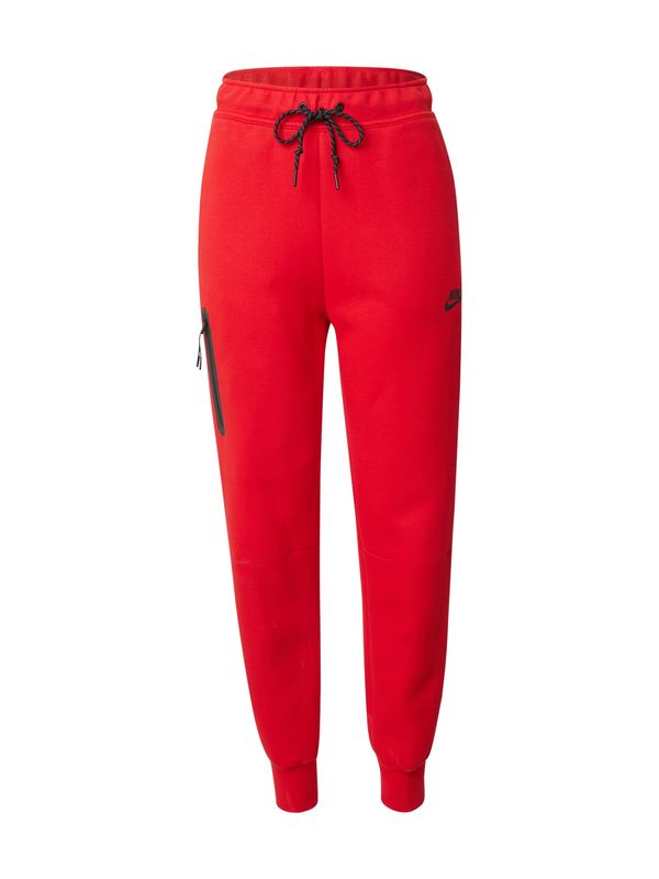 Nike Sportswear Nike Sportswear Hlače 'TCH FLC'  crvena / crna