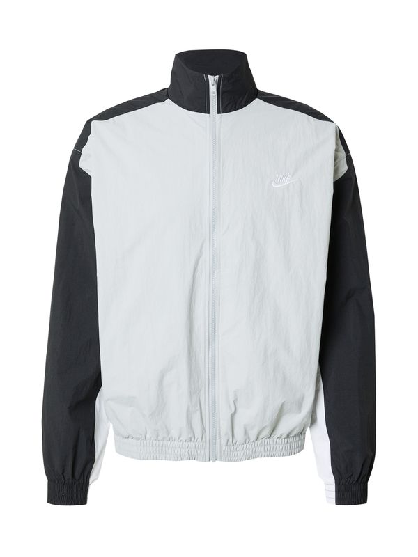 Nike Sportswear Nike Sportswear Prijelazna jakna 'CLUB'  siva / crna / bijela