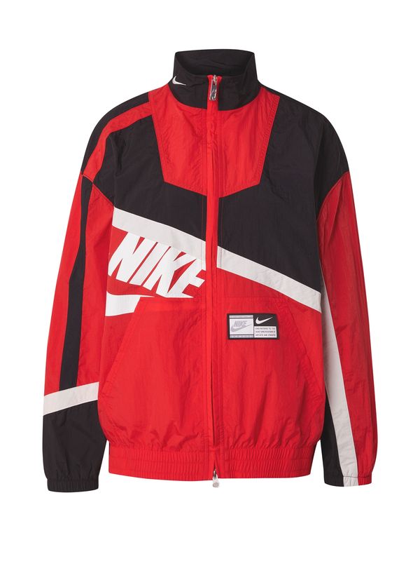 Nike Sportswear Nike Sportswear Prijelazna jakna 'STREET'  crvena / crna / bijela