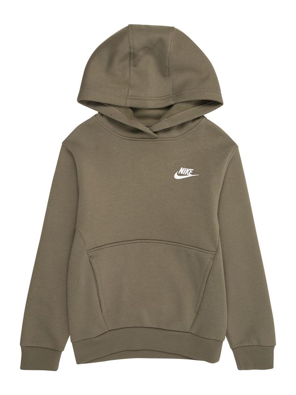 Nike Sportswear Nike Sportswear Sweater majica 'CLUB FLC'  maslinasta / bijela