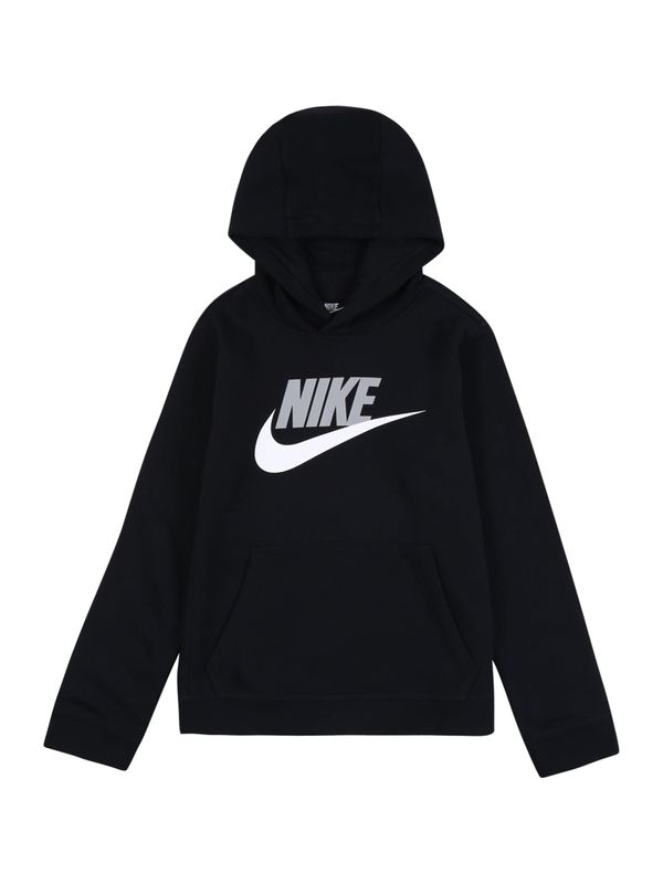 Nike Sportswear Nike Sportswear Sweater majica 'Club+ Hbr'  svijetlosiva / crna / bijela