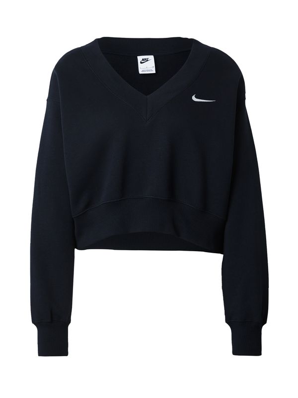 Nike Sportswear Nike Sportswear Sweater majica 'Phoenix Fleece'  crna / bijela
