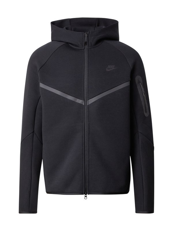 Nike Sportswear Nike Sportswear Sweater majica 'TECH FLEECE'  tamo siva / crna
