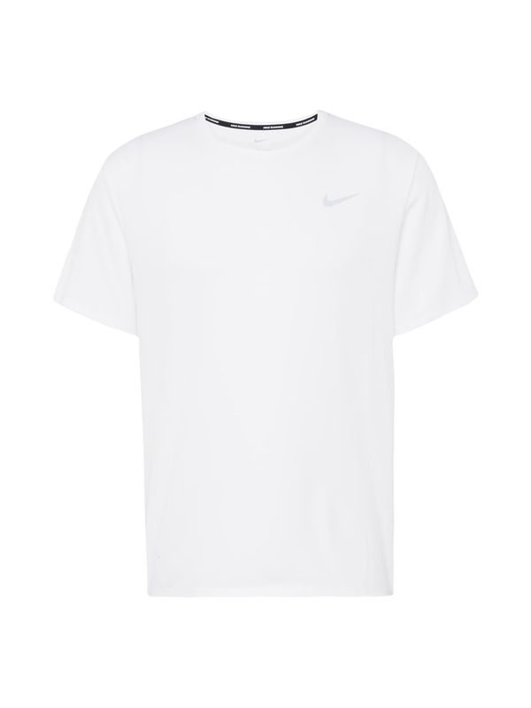 NIKE NIKE Tehnička sportska majica 'Miler'  srebro / bijela