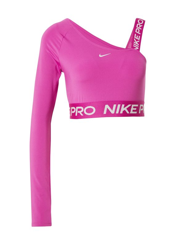 NIKE NIKE Tehnička sportska majica 'Pro Shine'  fuksija / prljavo bijela
