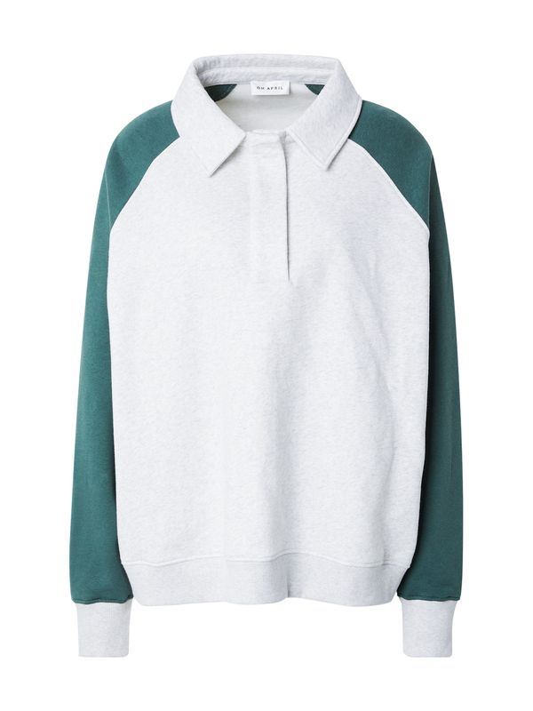 OH APRIL OH APRIL Sweater majica 'Progress'  siva melange / tamno zelena