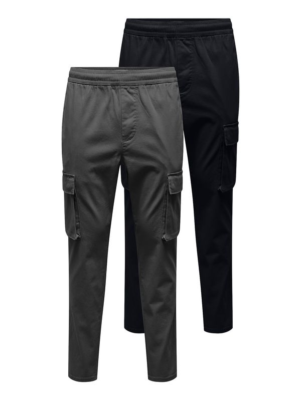 Only & Sons Only & Sons Cargo hlače 'ONSCAM'  siva / crna