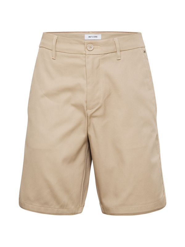 Only & Sons Only & Sons Chino hlače 'EDGE-ED'  tamno bež / prljavo bijela