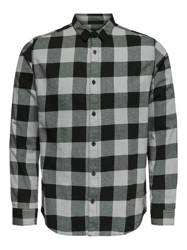 Only & Sons Only & Sons Košulja 'Gudmund'  svijetlosiva / crna