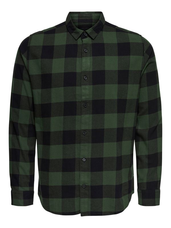 Only & Sons Only & Sons Košulja 'Gudmund'  tamno zelena / crna