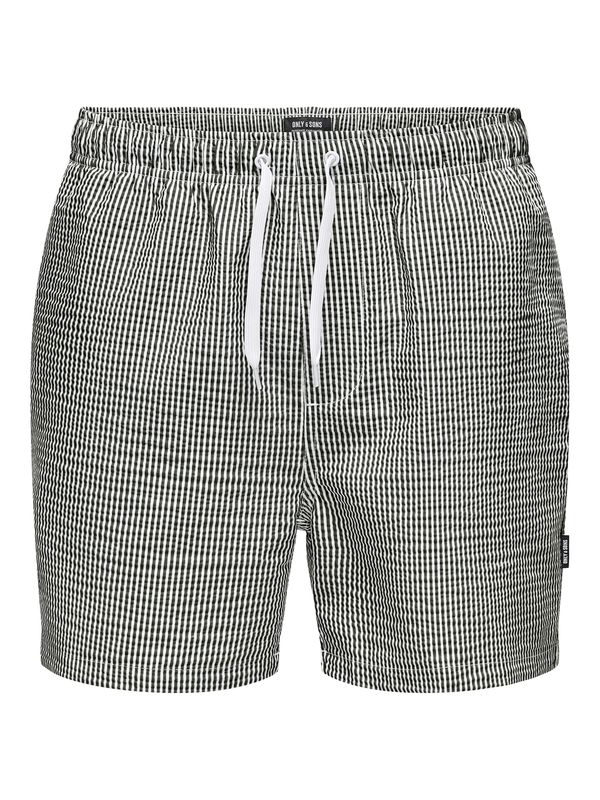 Only & Sons Only & Sons Kupaće hlače 'ONSTED'  tamo siva / bijela