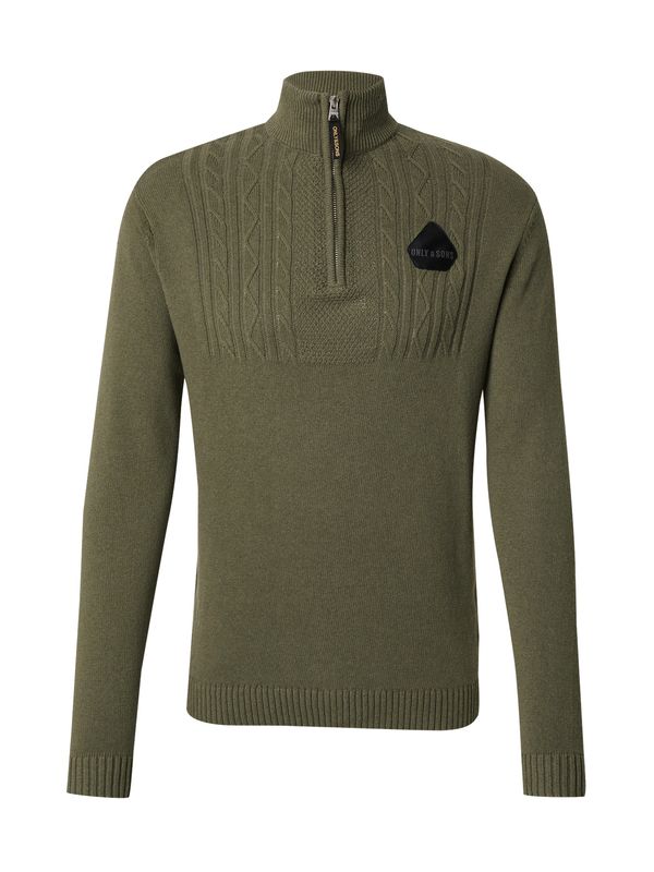 Only & Sons Only & Sons Pulover 'ONSRHETT'  maslinasta