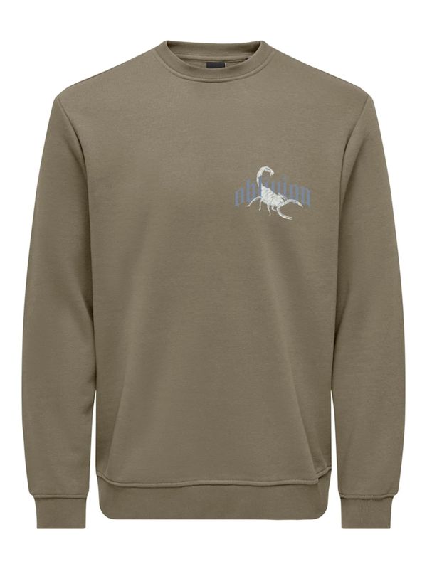 Only & Sons Only & Sons Sweater majica 'ONSPATRICK'  safirno plava / zeleno smeđa / prljavo bijela