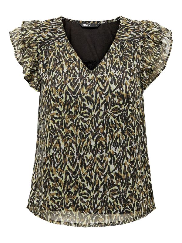 ONLY ONLY Bluza 'Eliza'  smeđa / svijetlozelena / crna