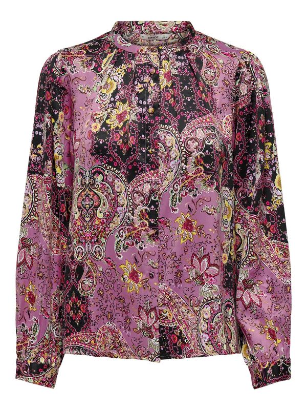 ONLY ONLY Bluza 'MATILDA'  žuta / svijetloljubičasta / fuksija / crna
