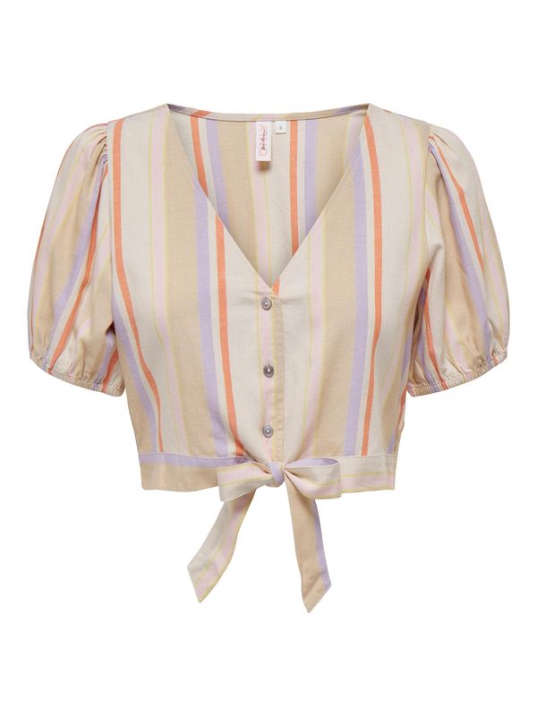 ONLY ONLY Bluza 'TINE'  svijetlobež / svijetlosiva / svijetloljubičasta / tamno narančasta