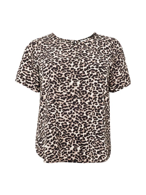 ONLY Carmakoma ONLY Carmakoma Bluza 'Vica'  svijetlosmeđa / kameno siva / crna
