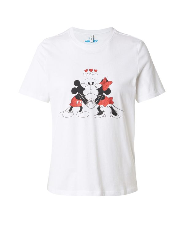 ONLY ONLY Majica 'ONLMICKEY'  tamno crvena / crna / bijela