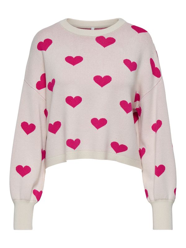 ONLY ONLY Pulover 'ONLMontana'  ecru/prljavo bijela / tamno roza