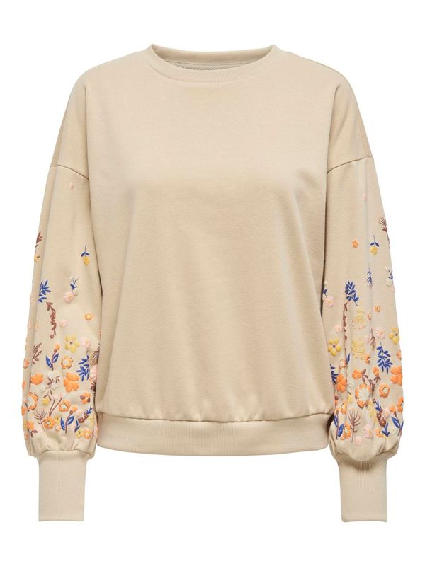 ONLY ONLY Sweater majica 'BROOKE'  svijetlobež / mornarsko plava / smeđa / narančasta