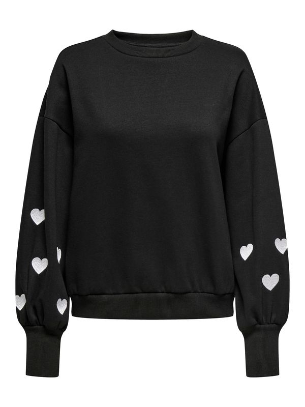 ONLY ONLY Sweater majica 'ONLBECCA'  crna / bijela