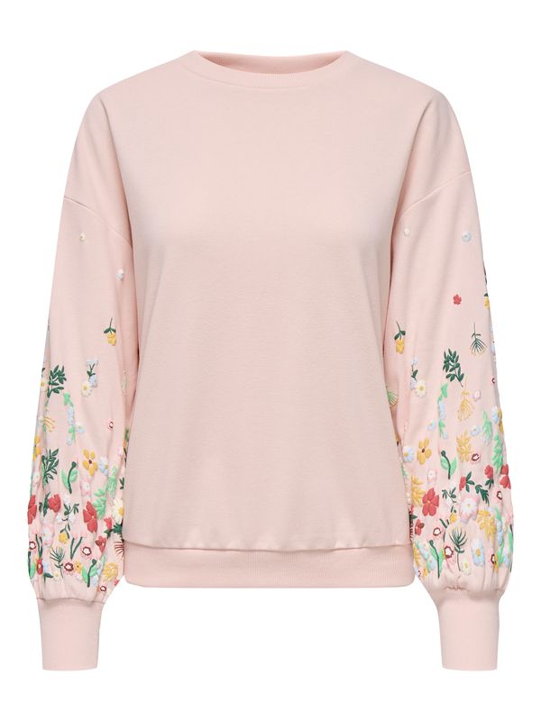 ONLY ONLY Sweater majica 'ONLBROOKE'  kraljevski zelena / svijetlozelena / roza / krvavo crvena