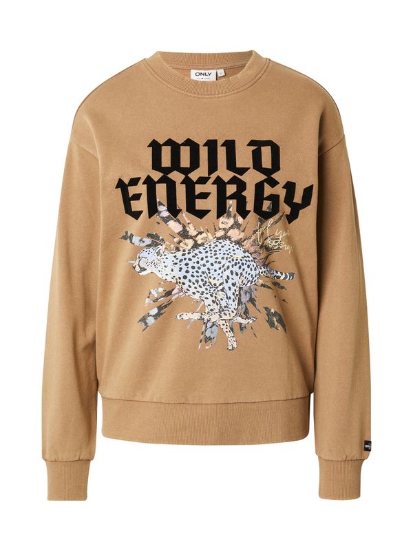 ONLY ONLY Sweater majica 'ONLLUCINDA'  svijetlosmeđa / crna