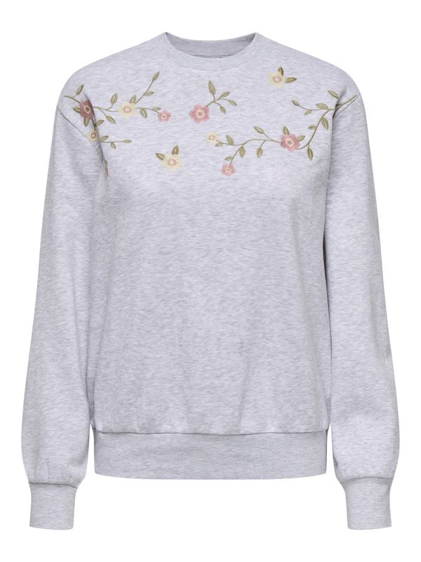 ONLY ONLY Sweater majica 'ONLSARA'  sivi traper / tamno zelena / prljavo roza