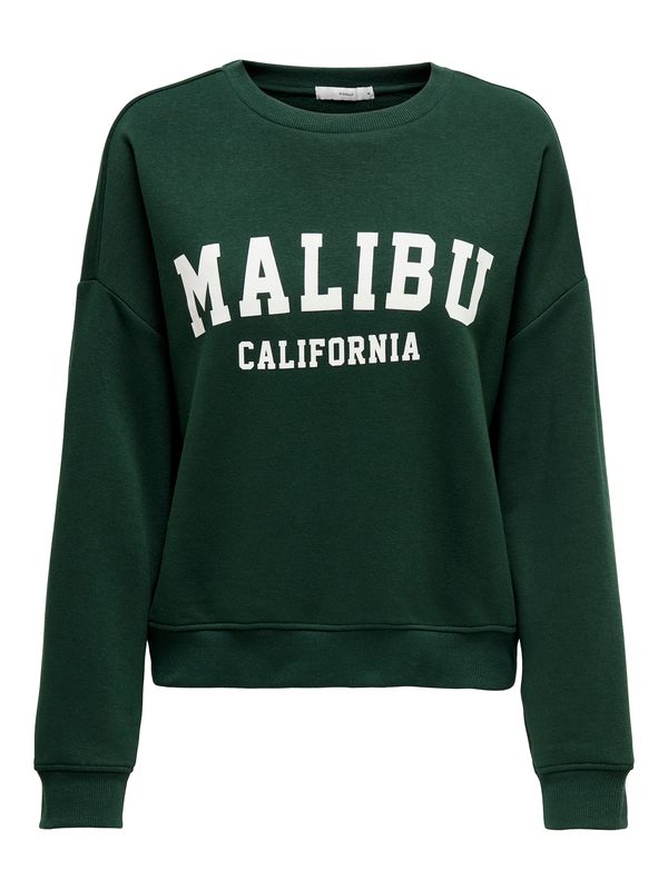 ONLY ONLY Sweater majica  tamno zelena / bijela