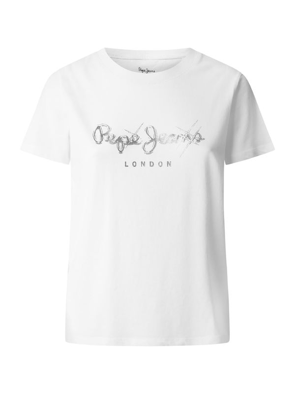 Pepe Jeans Pepe Jeans Majica 'LETICIA'  srebro / bijela