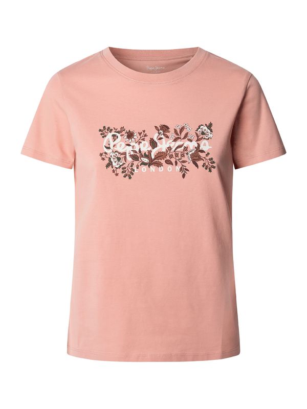 Pepe Jeans Pepe Jeans Majica 'ROSALIND'  smeđa / zelena / roza / bijela