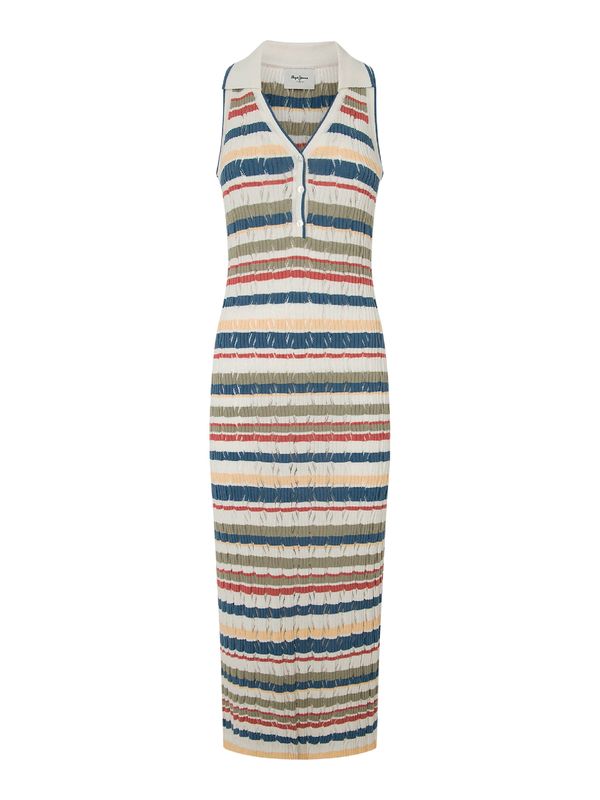 Pepe Jeans Pepe Jeans Pletena haljina 'IRIS'  plava / maslinasta / crvena / bijela