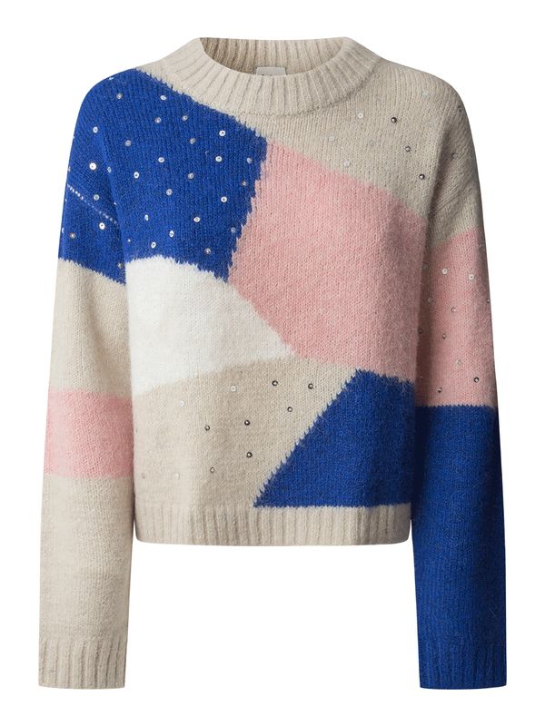 Pepe Jeans Pepe Jeans Pulover 'NORA'  bež / kobalt plava / roza / bijela