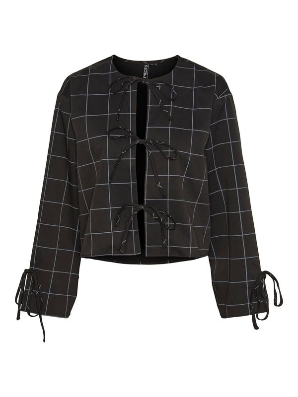 PIECES PIECES Bluza 'NYS'  siva / crna