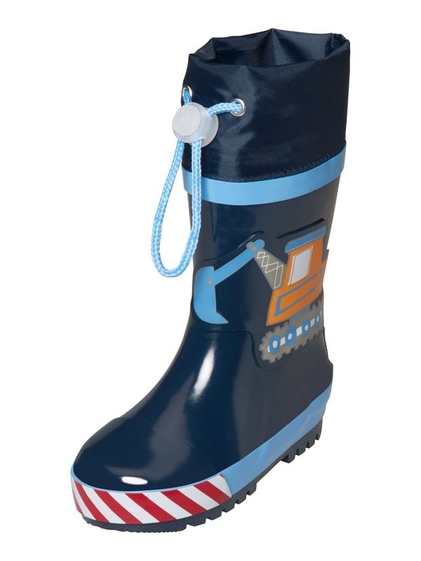 PLAYSHOES PLAYSHOES Gumene čizme 'Baustelle'  morsko plava / svijetloplava / kameno siva / narančasta