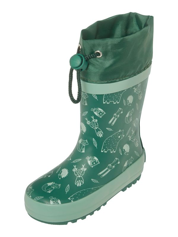 PLAYSHOES PLAYSHOES Gumene čizme 'Waldtiere'  tamno zelena / bijela
