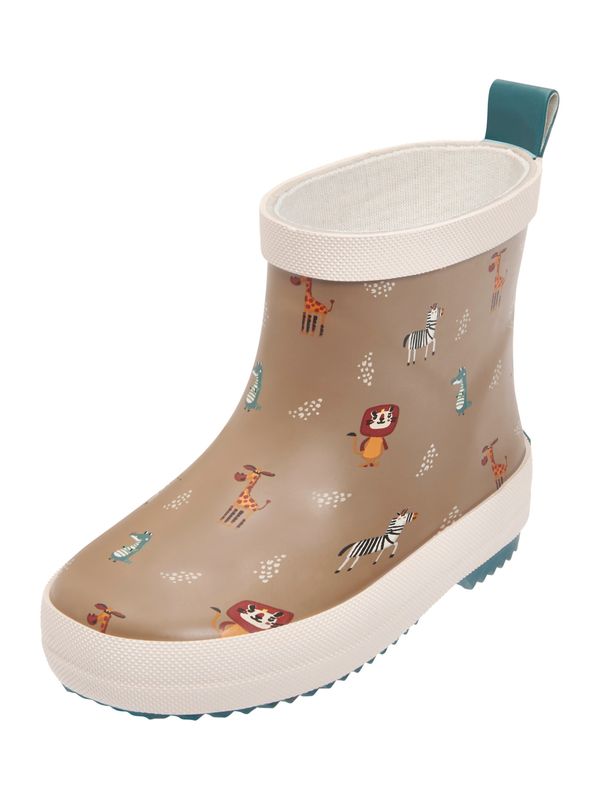 PLAYSHOES PLAYSHOES Gumene čizme 'Wildtiere'  cijan plava / kestenjasto smeđa / brokat / prljavo bijela