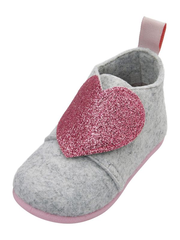 PLAYSHOES PLAYSHOES Papuče 'Herz'  siva / roza