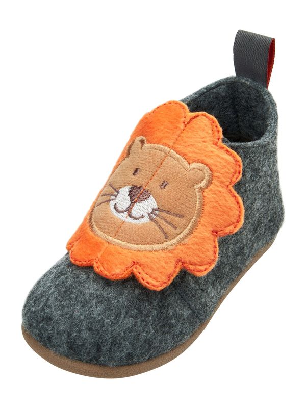 PLAYSHOES PLAYSHOES Papuče 'Löwe'  smeđa / siva / narančasta / bijela