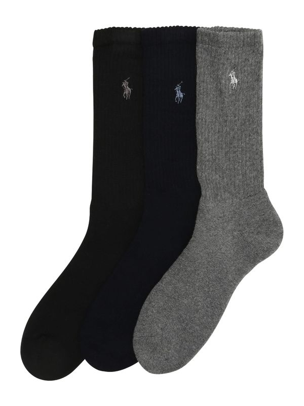 Polo Ralph Lauren Polo Ralph Lauren Čarape 'CREW W/PP-CREW-3 PACK'  plava / siva / crna