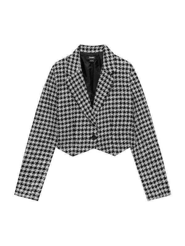 Pull&Bear Pull&Bear Blejzer  crna / bijela