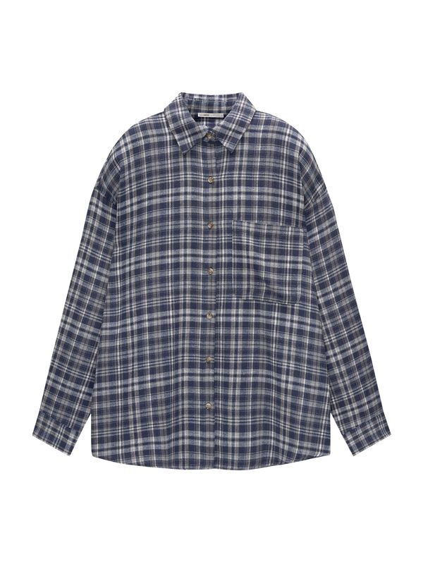 Pull&Bear Pull&Bear Bluza  plava / siva / bijela