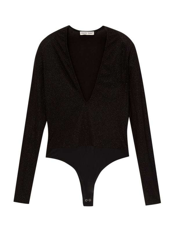 Pull&Bear Pull&Bear Bodi majica  crna