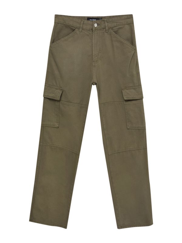 Pull&Bear Pull&Bear Cargo hlače  kaki